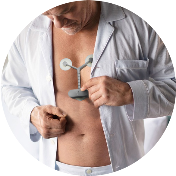 Man wearing the StepUp Health sensor