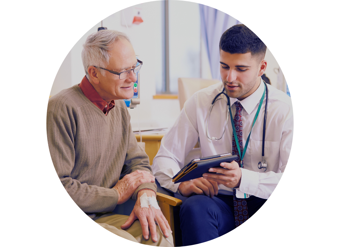 Reviewing results with a doctor