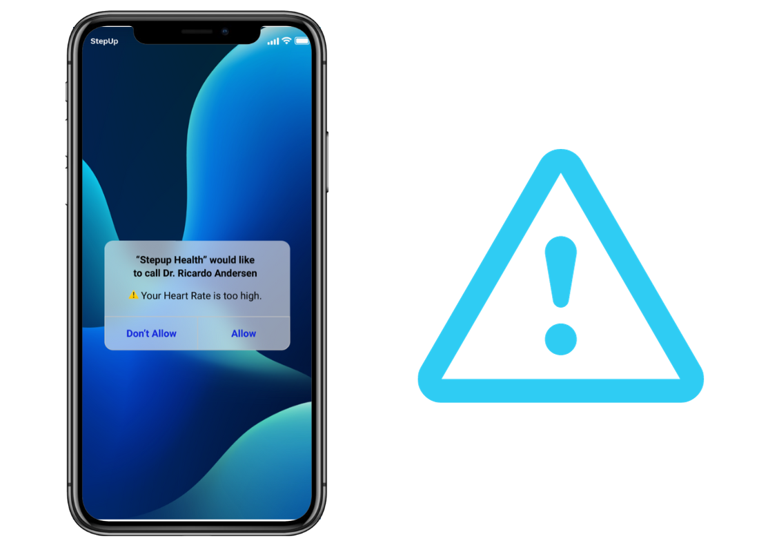 Exacerbation alert in the StepUp Health application